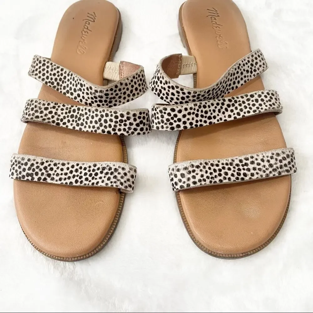 Madewell Llana slide sandal spotted calf hair flat size 7 - Picture 3 of 7
